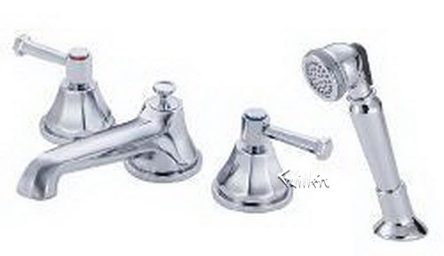 Danze D304768; Brandywood; two handle roman tub lever handle with spray technical parts breakdown owner manuals specifications catalog