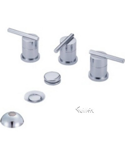 Danze D326458; Parma; two handle bidet faucet lever handle metal pop-up technical parts breakdown owner manuals specifications catalog