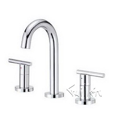 Danze D328558; Parma; two handle widespread trimline fixed spout with hot & cold marks touch down drain technical parts breakdown owner manuals specifications catalog