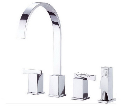 Danze D414344; Sirius; two handle kitchen lever handle with spray technical parts breakdown owner manuals specifications catalog