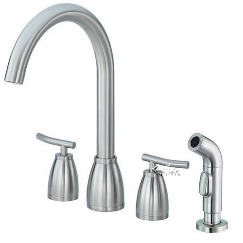 Danze D414854; Sonora; two handle kitchen lever handle with spray technical parts breakdown owner manuals specifications catalog