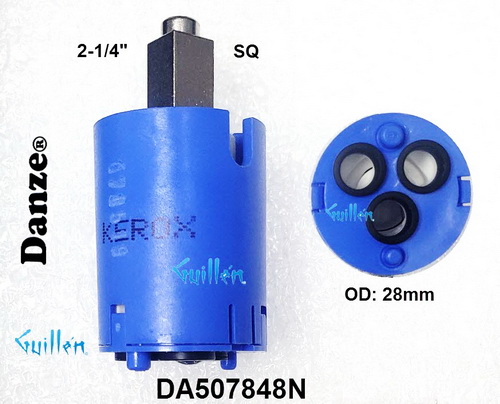 Danze DA507848N; ; __2-1/4in SQ; single lever cartridge; in Unfinish; A507848N