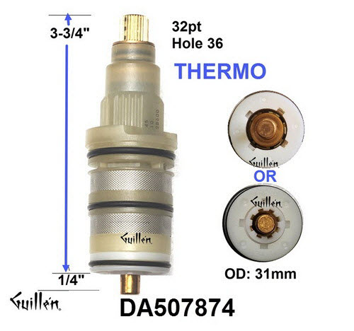 Danze DA507874;;__ 3-3/4in 32pt; Thermostatic cartridge; in Unfinish