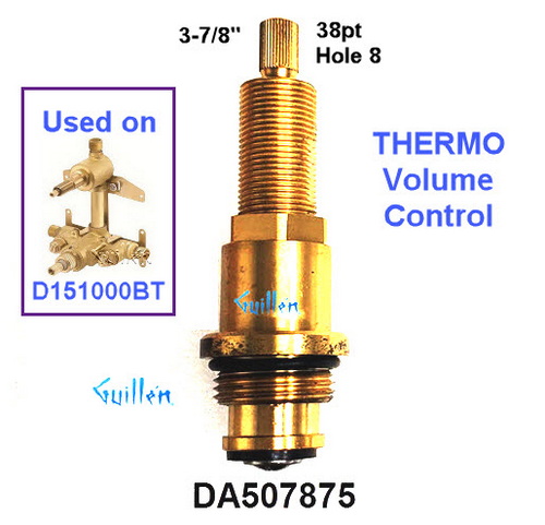 Danze DA507875;;__ 3-7/8in 38pt; Hot cwc; Piston stem cartridge used for volume control for thermostatic valve; in Unfinish