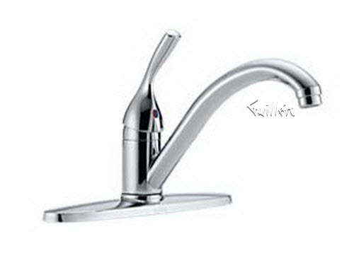 Delta 100-DST; Single handle lever kitchen faucet without side spray; technical part breakdown manuals specifications catalog