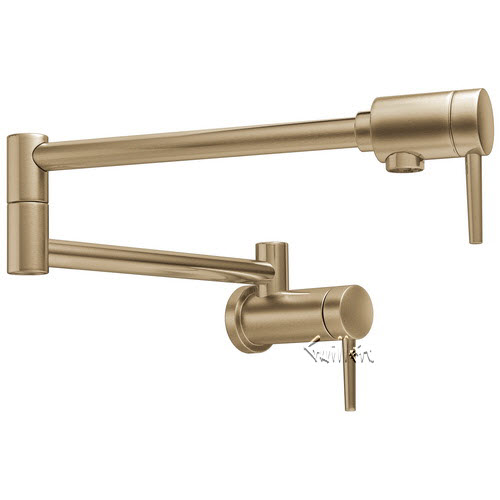 Delta 1165LF-CZ; ; Contemporary Wall Mount Pot Filler; in Champagne Bronze