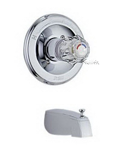 Delta 1312; Single handle knob monitor 1300 series tub faucet pressure balance; technical part breakdown manuals specifications catalog