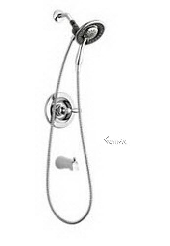 Delta 144975-I; Single handle lever monitor 1400 series tub and shower with in2ition two in one shower; technical part breakdown manuals specifications catalog