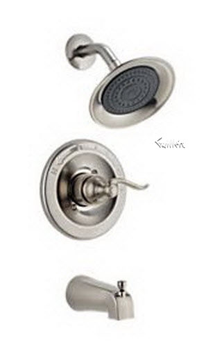 Delta 144996; Single handle lever monitor 1400 series tub and shower trim; technical part breakdown manuals specifications catalog