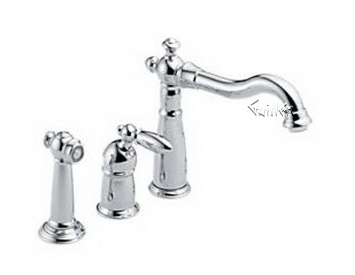 Delta 155-DST; Single handle lever kitchen faucet with sidespray; technical part breakdown manuals specifications catalog