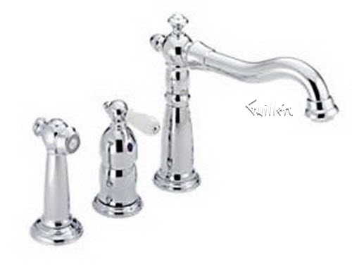 Delta 157; Single handle lever kitchen faucet with sidespray; technical part breakdown manuals specifications catalog