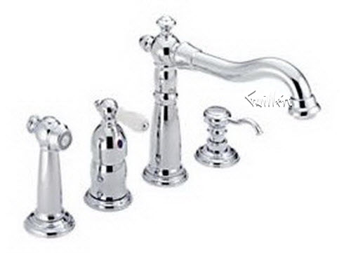 Delta 158; Single handle lever kitchen faucet with sidespray; technical part breakdown manuals specifications catalog