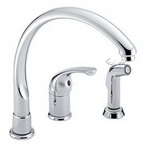 Delta 172; Waterfall; Single handle lever kitchen faucet with sidespray; technical part breakdown manuals specifications catalog