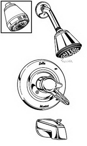 Delta 1748-WSLHP; ; scald guard tub / shower faucet single handle less handle 1700 series; in Chrome; Discontinued Product