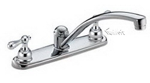 Delta 2102-LHP; 2100/2400 Series; 2 handle kitchen less handle two handle less handle without sidespray; in Chrome; Discontinued Product