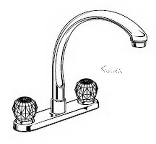 Delta 2176; Two handle knob kitchen faucet without side spray; technical part breakdown manuals specifications catalog