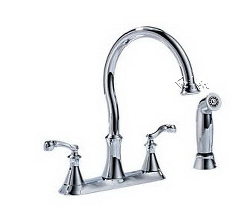 Delta 21925LF; Two handle lever kitchen faucet with sidespray; technical part breakdown manuals specifications catalog
