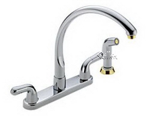Delta 2476; Two handle knob kitchen faucet with sidespray; technical part breakdown manuals specifications catalog