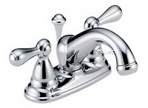 Delta 2580-LHP; Botanical; centerset bath faucet two handle less handle with popup; in Chrome; Discontinued Product