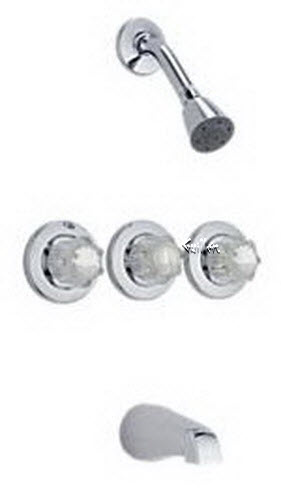Delta 2683; Three handle knob tub / shower faucet; technical part breakdown manuals specifications catalog