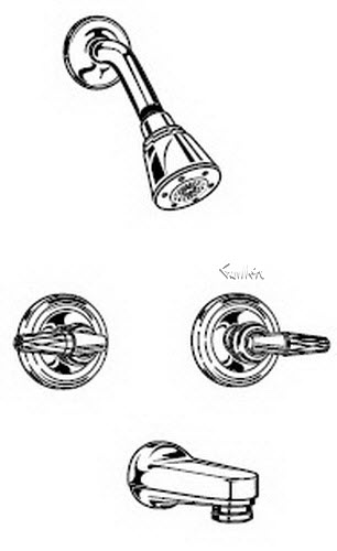 Delta 2881; Three handle tub / shower faucet less handle; technical part breakdown manuals specifications catalog