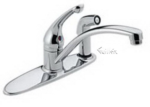 Delta 302; Single handle lever kitchen faucet with integral spray; technical part breakdown manuals specifications catalog