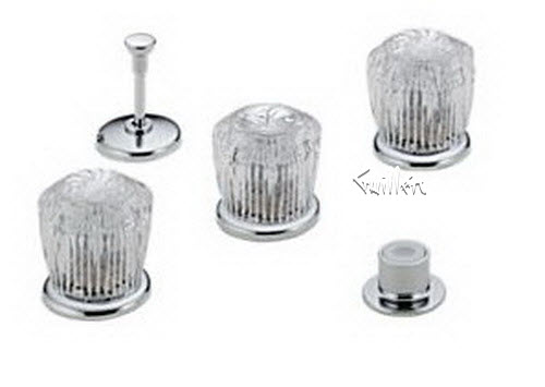 Delta 33; ; bidet faucet three handle knob with popup; in Chrome; Discontinued Product