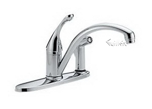 Delta 340; Single handle lever kitchen faucet with sidespray; technical part breakdown manuals specifications catalog