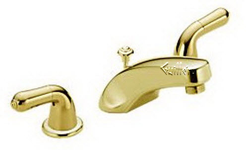 Delta 3543-PBLHP; Classic; two handle widespread lavatory faucet less handles two handle less handle with popup; in Polished Brass; Discontinued Product
