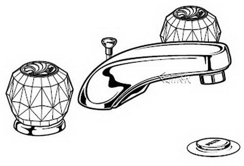 Delta 3544; Two handle knob widespread lavatory faucet with pop up; technical part breakdown manuals specifications catalog