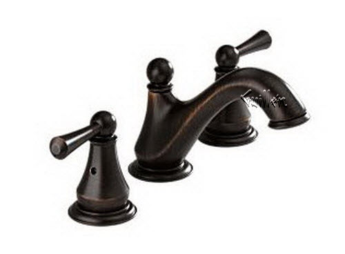 Delta 35902LF-RB; two handle widespread lavatory faucet lever with pop-up; in Venetian Bronze
