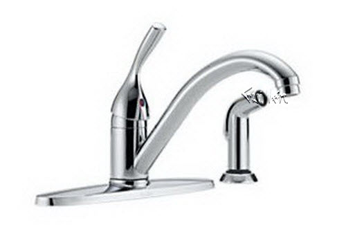 Delta 400-DST; Single handle lever kitchen faucet with sidespray; technical part breakdown manuals specifications catalog