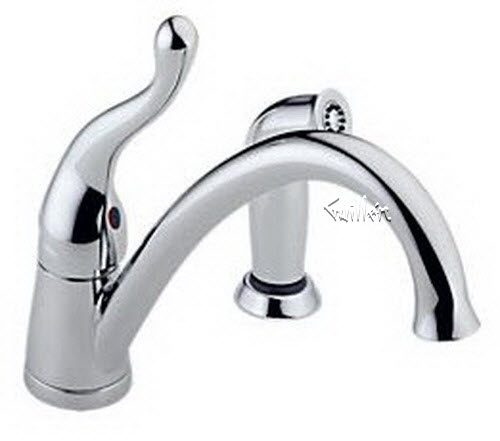 Delta 417-DST; Single handle lever kitchen faucet with spray; technical part breakdown manuals specifications catalog