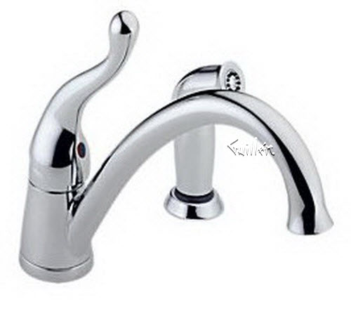 Delta 417-WF; Single handle lever kitchen faucet; technical part breakdown manuals specifications catalog