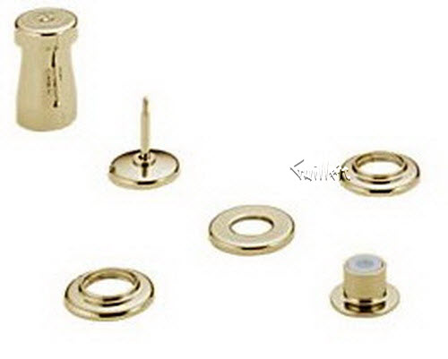 Delta 44-PBLHP; ; bidet faucet three handle less handle with popup; in Polished Brass; Discontinued Product