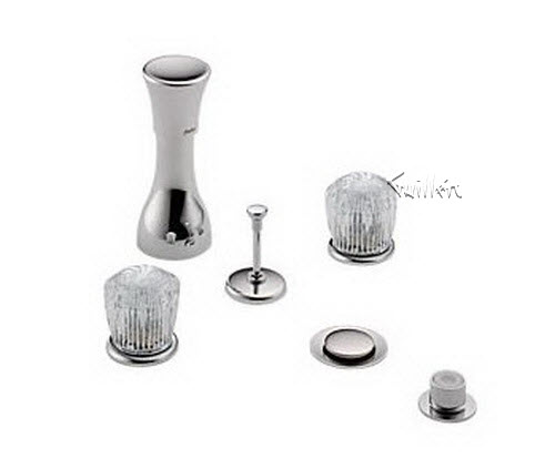 Delta 44; Bidet faucet with pop-up three handle knob; technical part breakdown manuals specifications catalog