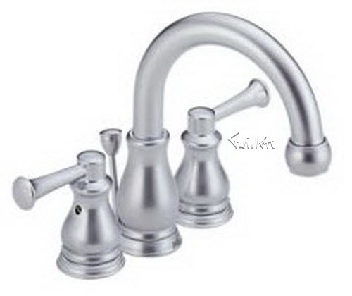 Delta 4569; Two handle mini widespread lavatory faucet with pop up less handle; technical part breakdown manuals specifications catalog
