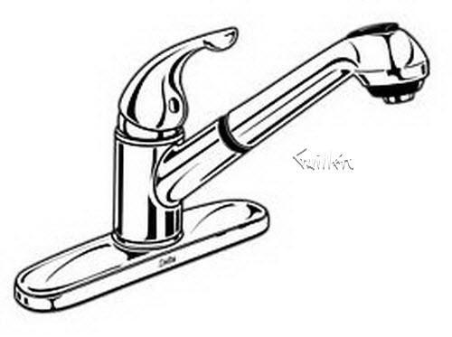 Delta 462; Single Handle Lever pull out spray kitchen faucet; technical part breakdown manuals specifications catalog