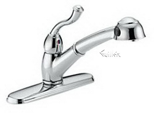 Delta 473-DST; Single handle lever pull out kitchen faucet; technical part breakdown manuals specifications catalog