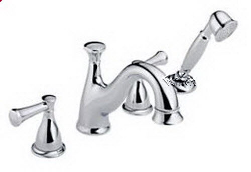 Delta 4741; Two handle lever roman tub faucet with handshower trim; technical part breakdown manuals specifications catalog