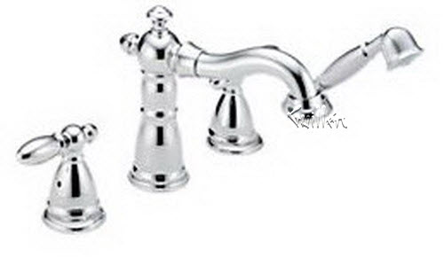 Delta 4756; Two handle lever roman tub faucet with hand held trim; technical part breakdown manuals specifications catalog