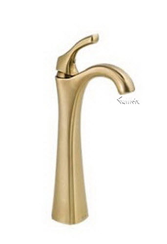 Delta 792-CZ-DST; single handle centerset lavatory faucet with riser - less pop-up lever; in Champagne Bronze