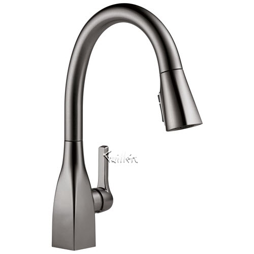 Delta 9183-KS-DST; Mateo; single handle pull-down kitchen faucet with shieldspray technology; in Black Stainless