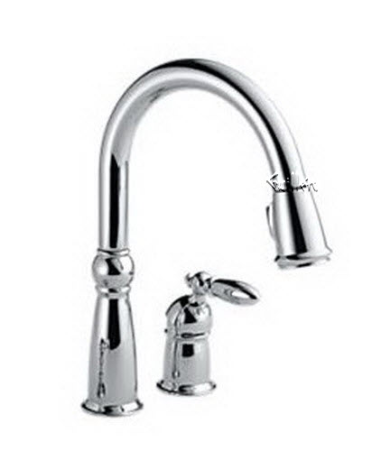 Delta 955-DST; Single handle lever pull down kitchen faucet; technical part breakdown manuals specifications catalog