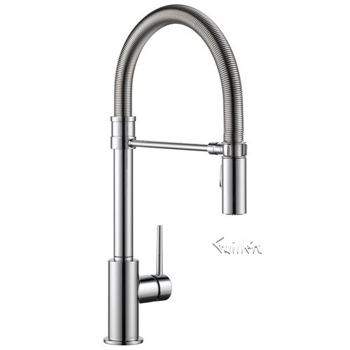Delta 9659-DST; Trinsic; Single Handle Pull-Down Kitchen Faucet With Spring Spout; in Chrome
