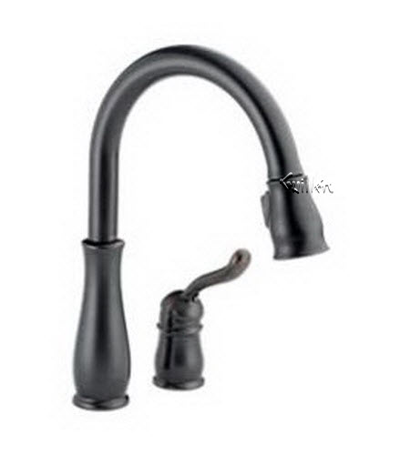 Delta 978-RB-DST; Leland; single handle pull down kitchen faucet lever diamond valve; in Venetian Bronze