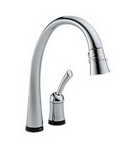 Delta 980T-DST; Single handle lever pull down kitchen faucet with toucH2O technology without side spray; technical part breakdown manuals specifications catalog