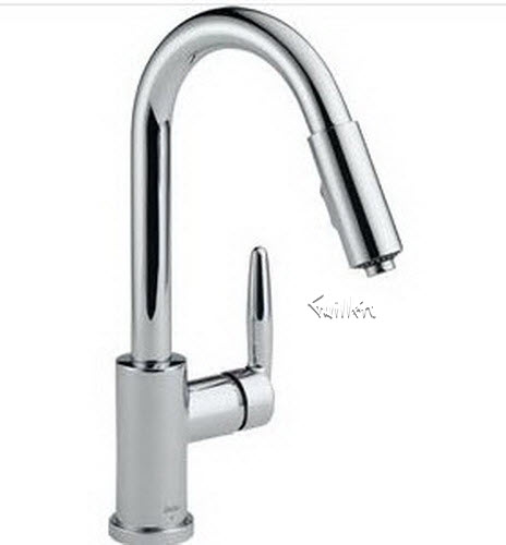 Delta 985LF; Single handle lever pull down kitchen faucet; technical part breakdown manuals specifications catalog