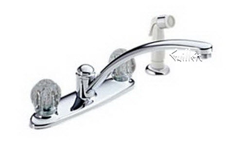 Delta B2412LF; Two handle knob kitchen faucet with sidespray; technical part breakdown manuals specifications catalog