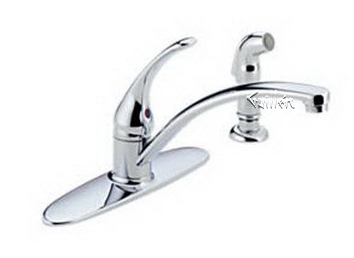Delta B4410LF; Single handle lever kitchen faucet with sidespray; technical part breakdown manuals specifications catalog